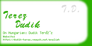 terez dudik business card
